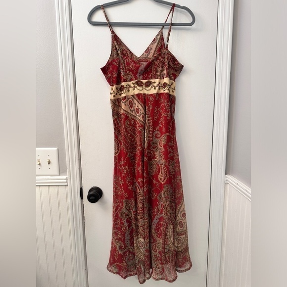 Ash & Sara Paisley Print Embellished Midi Dress Size XS - Picture 2 of 9